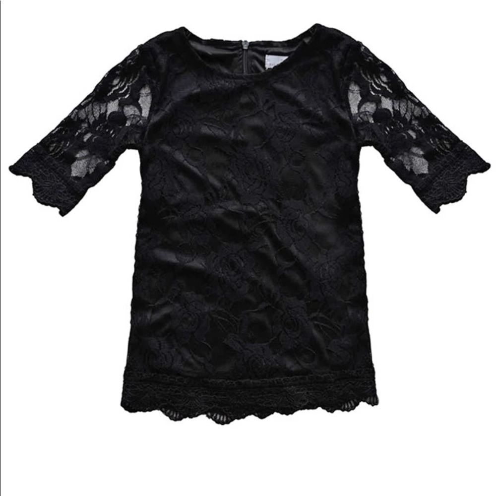 9-12 Month Lace Lovers Dress - Black
